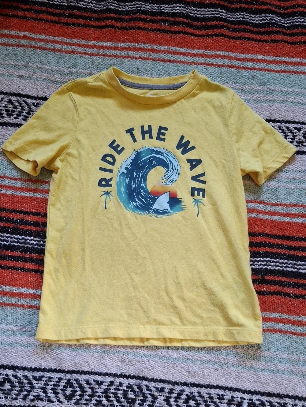 Old Navy Yellow 'Ride the Wave' Graphic Tee